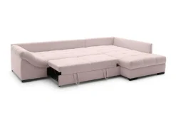 Ecksofa mit Bettfunktion altrosa Microfaser B/H/T: ca. 303x88x202 cm