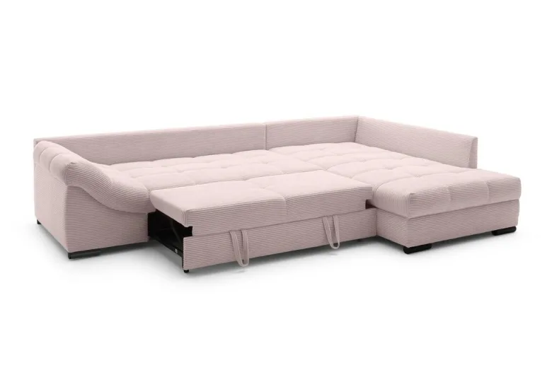 Ecksofa mit Bettfunktion altrosa Microfaser B/H/T: ca. 303x88x202 cm