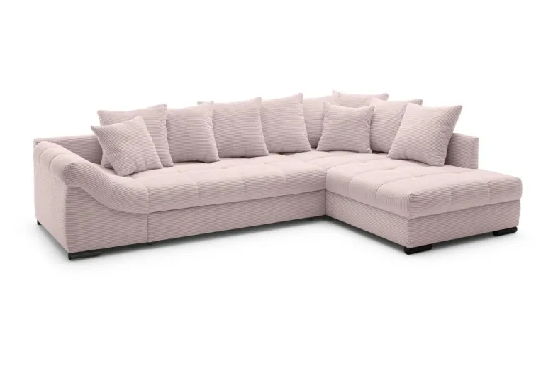 Ecksofa mit Bettfunktion altrosa Microfaser B/H/T: ca. 303x88x202 cm