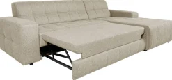Ecksofa mit Bettfunktion beige Flachgewebe B/H/T: ca. 267x93x163 cm