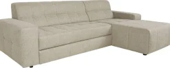 Ecksofa mit Bettfunktion beige Flachgewebe B/H/T: ca. 267x93x163 cm