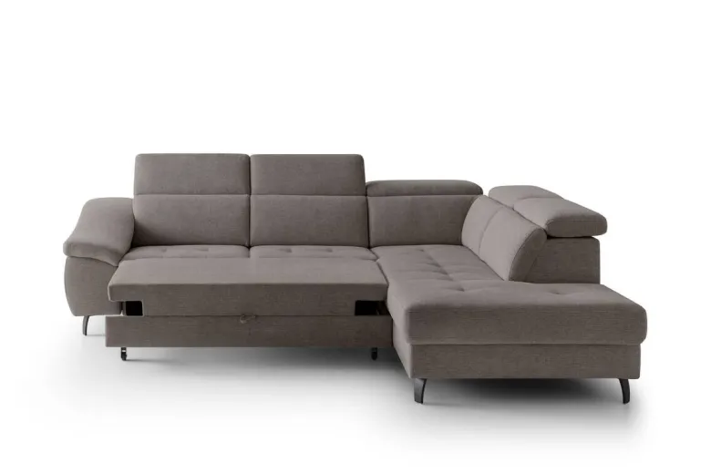 Ecksofa mit Bettfunktion braun Flachgewebe B/H/T: ca. 280x96x238 cm