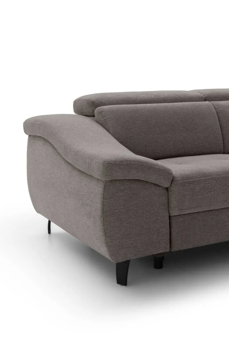 Ecksofa mit Bettfunktion braun Flachgewebe B/H/T: ca. 280x96x238 cm