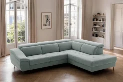 Ecksofa mit Bettfunktion eisblau Flachgewebe B/H/T: ca. 280x96x238 cm