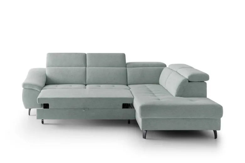 Ecksofa mit Bettfunktion eisblau Flachgewebe B/H/T: ca. 280x96x238 cm