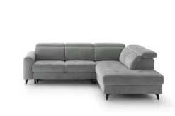 Ecksofa mit Bettfunktion grau Flachgewebe B/H/T: ca. 258x96x221 cm