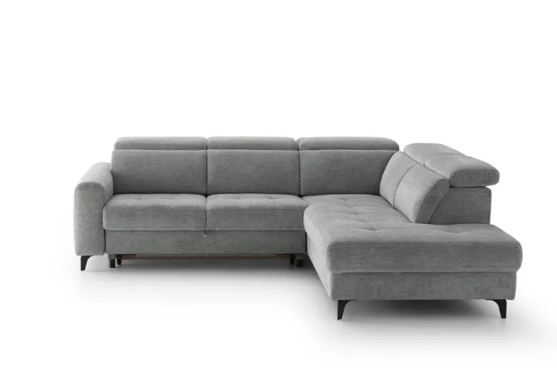 Ecksofa mit Bettfunktion grau Flachgewebe B/H/T: ca. 258x96x221 cm