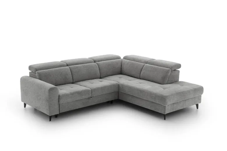 Ecksofa mit Bettfunktion grau Flachgewebe B/H/T: ca. 258x96x221 cm
