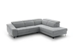 Ecksofa mit Bettfunktion grau Flachgewebe B/H/T: ca. 280x96x238 cm