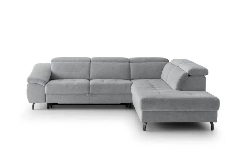 Ecksofa mit Bettfunktion grau Flachgewebe B/H/T: ca. 280x96x238 cm