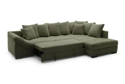 Ecksofa mit Bettfunktion grün Microfaser B/H/T: ca. 303x88x202 cm