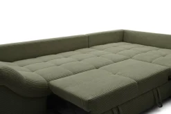 Ecksofa mit Bettfunktion grün Microfaser B/H/T: ca. 303x88x202 cm