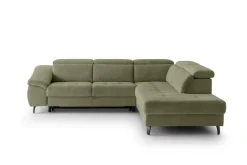 Ecksofa mit Bettfunktion grün Flachgewebe B/H/T: ca. 280x96x238 cm