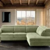 Ecksofa mit Bettfunktion hellgrün Flachgewebe B/H/T: ca. 258x96x221 cm