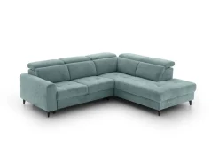 Ecksofa mit Bettfunktion hellblau Flachgewebe B/H/T: ca. 258x96x221 cm