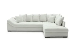 Ecksofa mit Bettfunktion ivory Microfaser B/H/T: ca. 303x88x202 cm