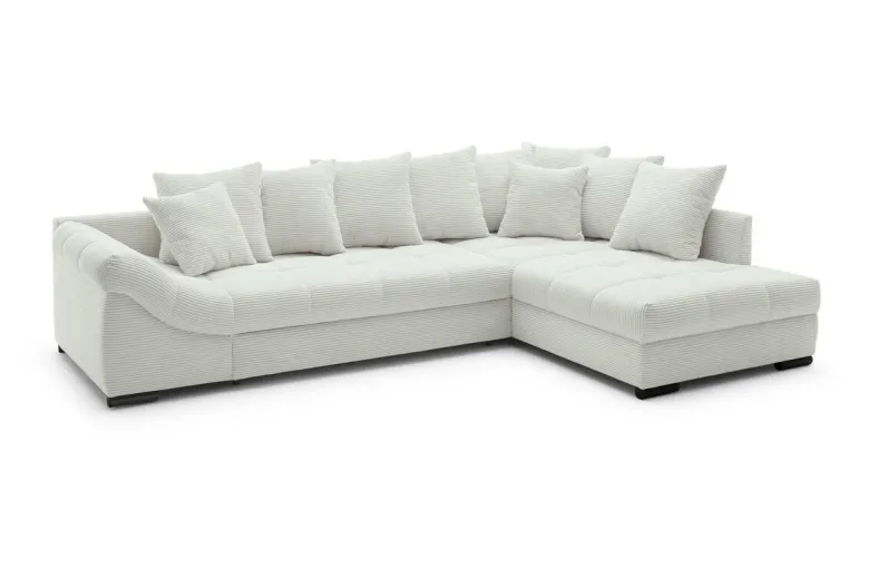 Ecksofa mit Bettfunktion ivory Microfaser B/H/T: ca. 303x88x202 cm