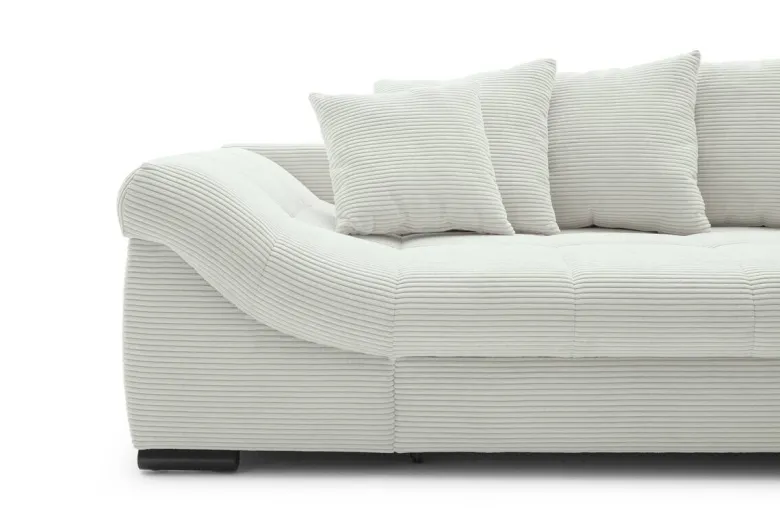 Ecksofa mit Bettfunktion ivory Microfaser B/H/T: ca. 303x88x202 cm