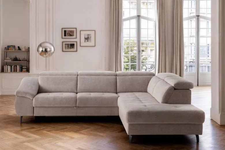 Ecksofa mit Bettfunktion leinen Flachgewebe B/H/T: ca. 280x96x238 cm