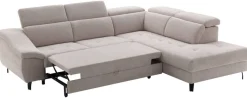 Ecksofa mit Bettfunktion leinen Flachgewebe B/H/T: ca. 280x96x238 cm