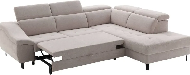 Ecksofa mit Bettfunktion leinen Flachgewebe B/H/T: ca. 280x96x238 cm