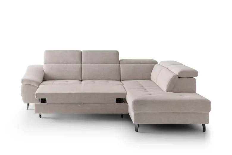 Ecksofa mit Bettfunktion leinen Flachgewebe B/H/T: ca. 280x96x238 cm