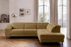 Ecksofa mit Bettfunktion senf Flachgewebe B/H/T: ca. 280x96x238 cm