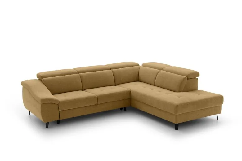 Ecksofa mit Bettfunktion senf Flachgewebe B/H/T: ca. 280x96x238 cm