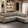 Ecksofa mit Bettfunktion taupe Flachgewebe B/H/T: ca. 258x96x221 cm