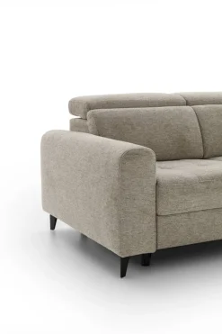 Ecksofa mit Bettfunktion taupe Flachgewebe B/H/T: ca. 258x96x221 cm