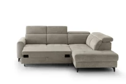 Ecksofa mit Bettfunktion taupe Flachgewebe B/H/T: ca. 258x96x221 cm