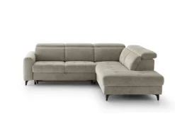 Ecksofa mit Bettfunktion taupe Flachgewebe B/H/T: ca. 258x96x221 cm