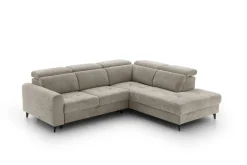 Ecksofa mit Bettfunktion taupe Flachgewebe B/H/T: ca. 258x96x221 cm