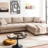 Ecksofa mit Bettfunktion und Bettkasten taupe Microfaser B/H/T: ca. 323x88x211 cm