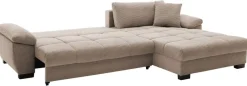 Ecksofa mit Bettfunktion und Bettkasten taupe Microfaser B/H/T: ca. 323x88x211 cm