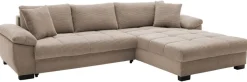 Ecksofa mit Bettfunktion und Bettkasten taupe Microfaser B/H/T: ca. 323x88x211 cm