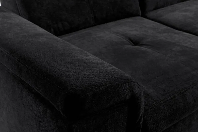 Ecksofa mit Bettfunktion und Bettkasten schwarz Microfaser B/H/T: ca. 270x104x170 cm