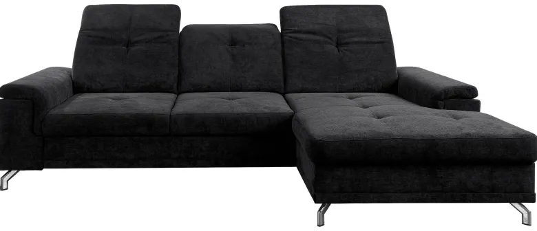 Ecksofa mit Bettfunktion und Bettkasten schwarz Microfaser B/H/T: ca. 270x104x170 cm