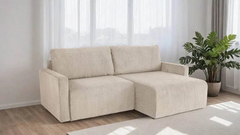 Ecksofa mit Bettfunktion und Bettkasten pearl Microfaser B/H/T: ca. 227x92x146 cm