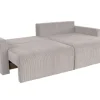 Ecksofa mit Bettfunktion und Bettkasten hellgrau Microfaser B/H/T: ca. 227x92x146 cm