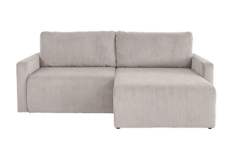 Ecksofa mit Bettfunktion und Bettkasten hellgrau Microfaser B/H/T: ca. 227x92x146 cm