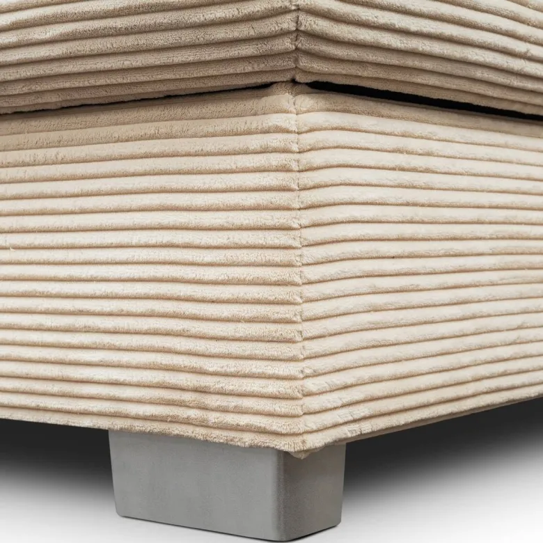 Ecksofa mit Bettfunktion und Bettkasten creme Microfaser B/T: ca. 216x260 cm