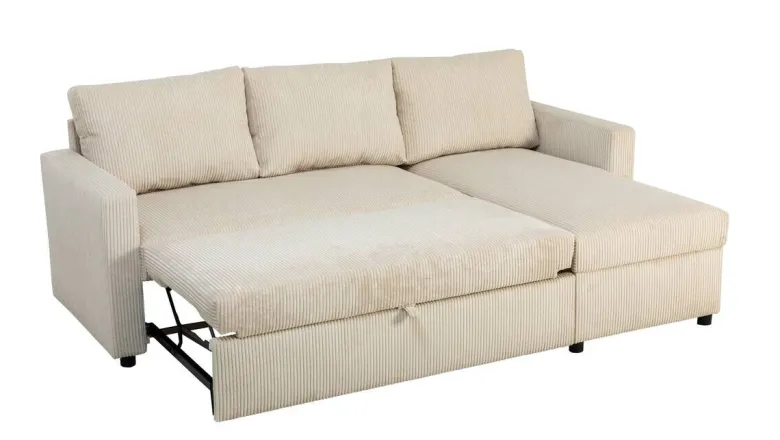 Ecksofa mit Bettfunktion und Bettkasten pearl Microfaser B/H/T: ca. 215x145x82 cm