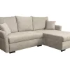 Ecksofa mit Bettfunktion und Bettkasten beige Webstoff B/H/T: ca. 218x90x168 cm