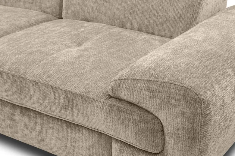 Ecksofa mit Bettfunktion und Bettkasten natur Microfaser B/H/T: ca. 256x73x202 cm