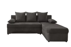 Ecksofa mit Bettfunktion und Bettkasten grau Microfaser B/H/T: ca. 191x70x142 cm