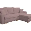 Ecksofa mit Bettfunktion und Bettkasten rosa Microfaser B/H/T: ca. 224,5x90x168 cm