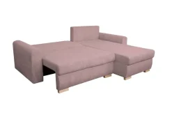 Ecksofa mit Bettfunktion und Bettkasten rosa Microfaser B/H/T: ca. 224,5x90x168 cm