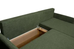 Ecksofa mit Bettfunktion und Bettkasten grün Webstoff B/H/T: ca. 218x90x168 cm