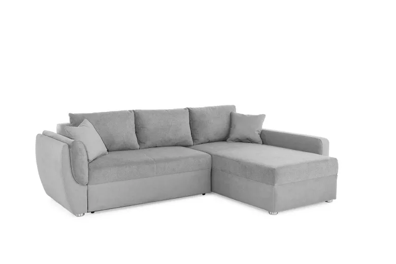 Ecksofa mit Bettfunktion und Bettkasten grau Polyester B/H/T: ca. 247x82x178 cm